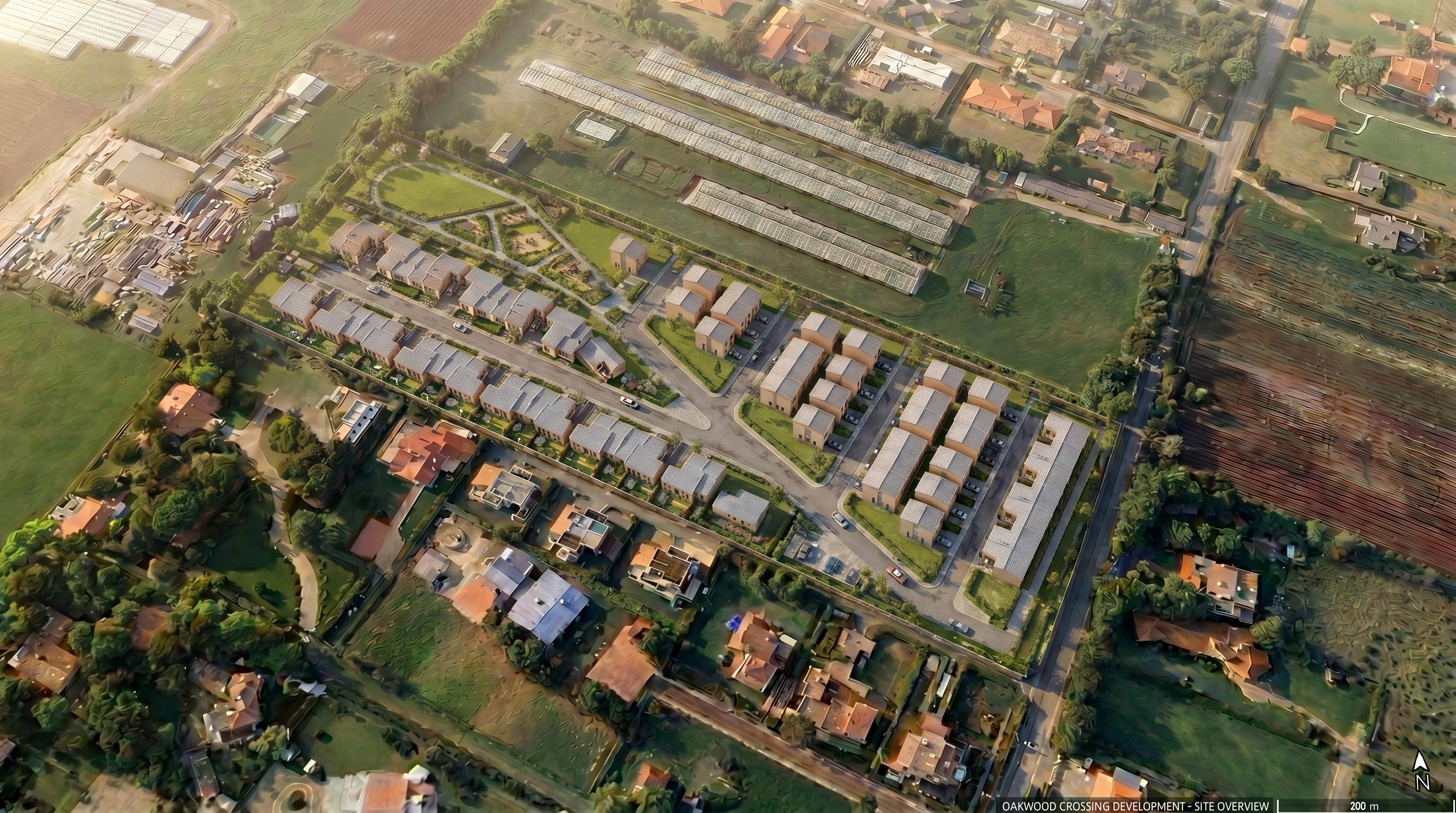 Vista aérea panorámica del Condominio Campestre Arrayanes con casas, zonas verdes y senderos en Cundinamarca